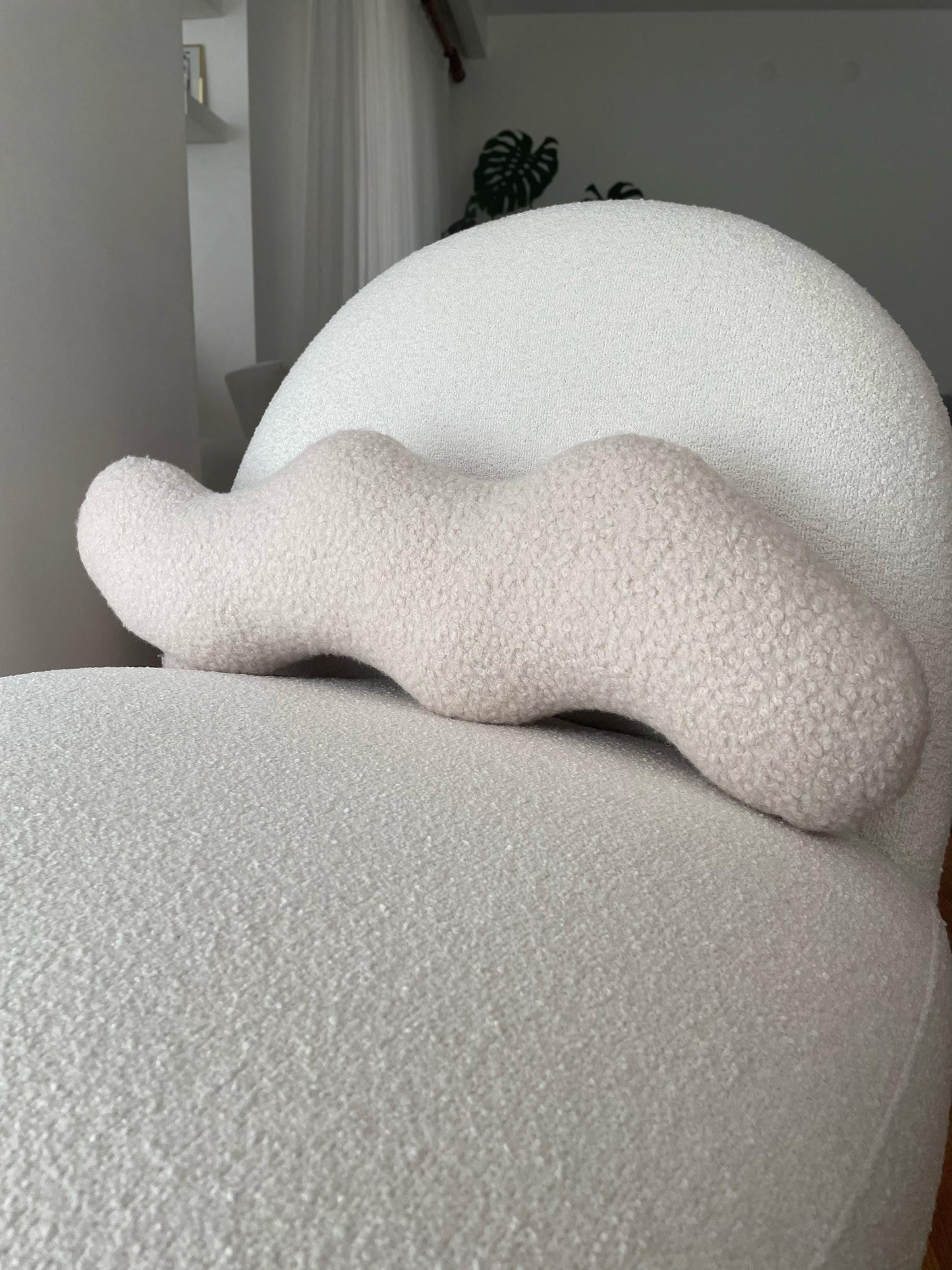 Wavy Boucle Pillow: Modern Accent Cushion