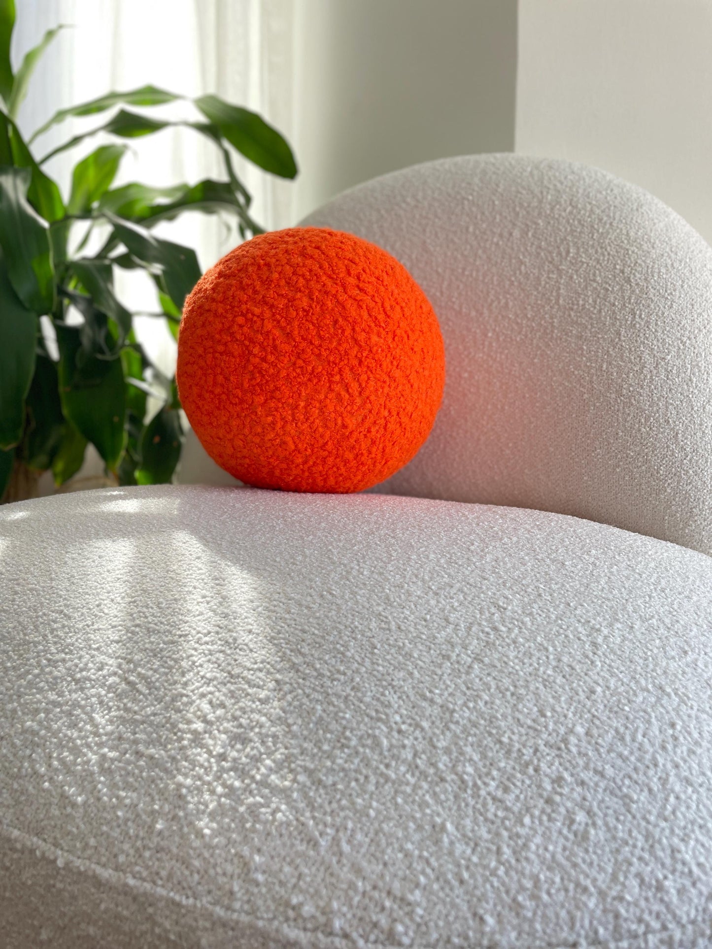Halloween Orange Ball Pillow – Cozy Pumpkin