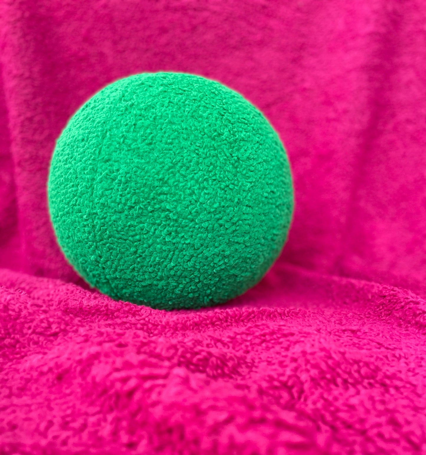 Emerald Green Boucle Ball Pillow, Modern Home Decor
