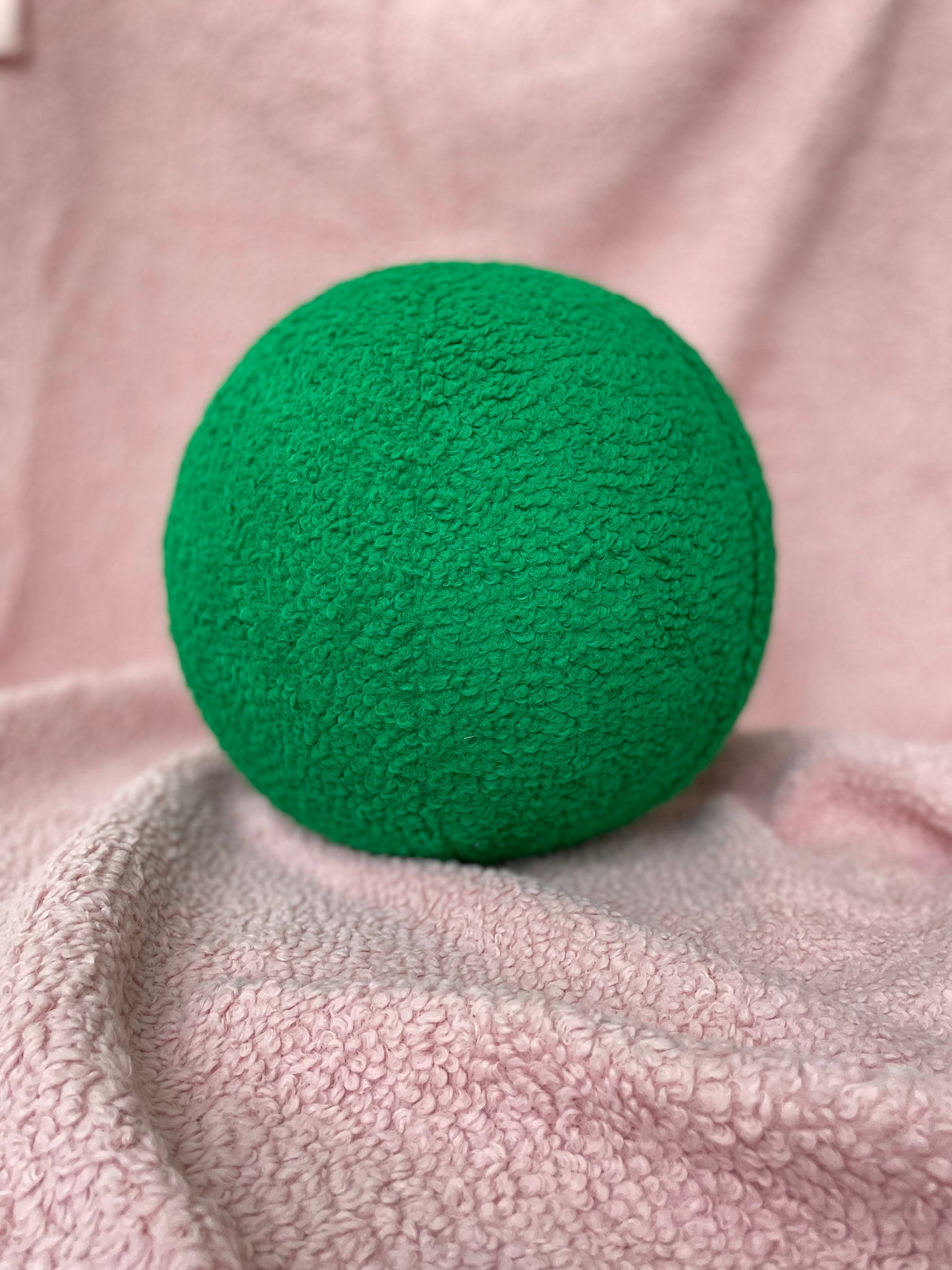 Emerald Green Boucle Ball Pillow, Modern Home Decor