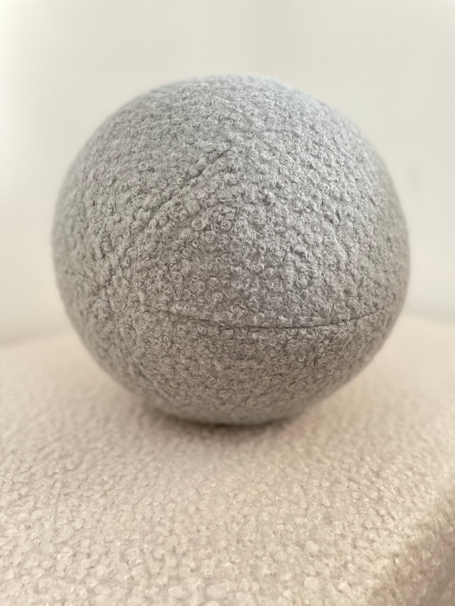 Boucle Ball Pillow: Grey Teddy Home Decor
