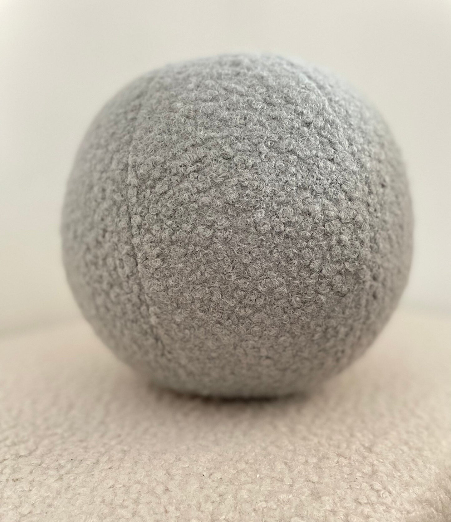 Boucle Ball Pillow: Grey Teddy Home Decor