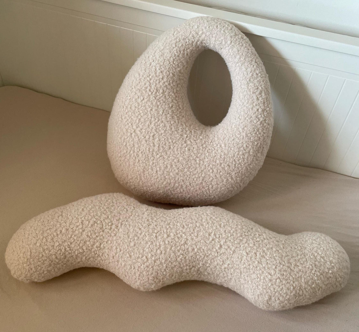 Amorphous Boucle pillow | Asymmetrical Design | Neutral Earthy Tones