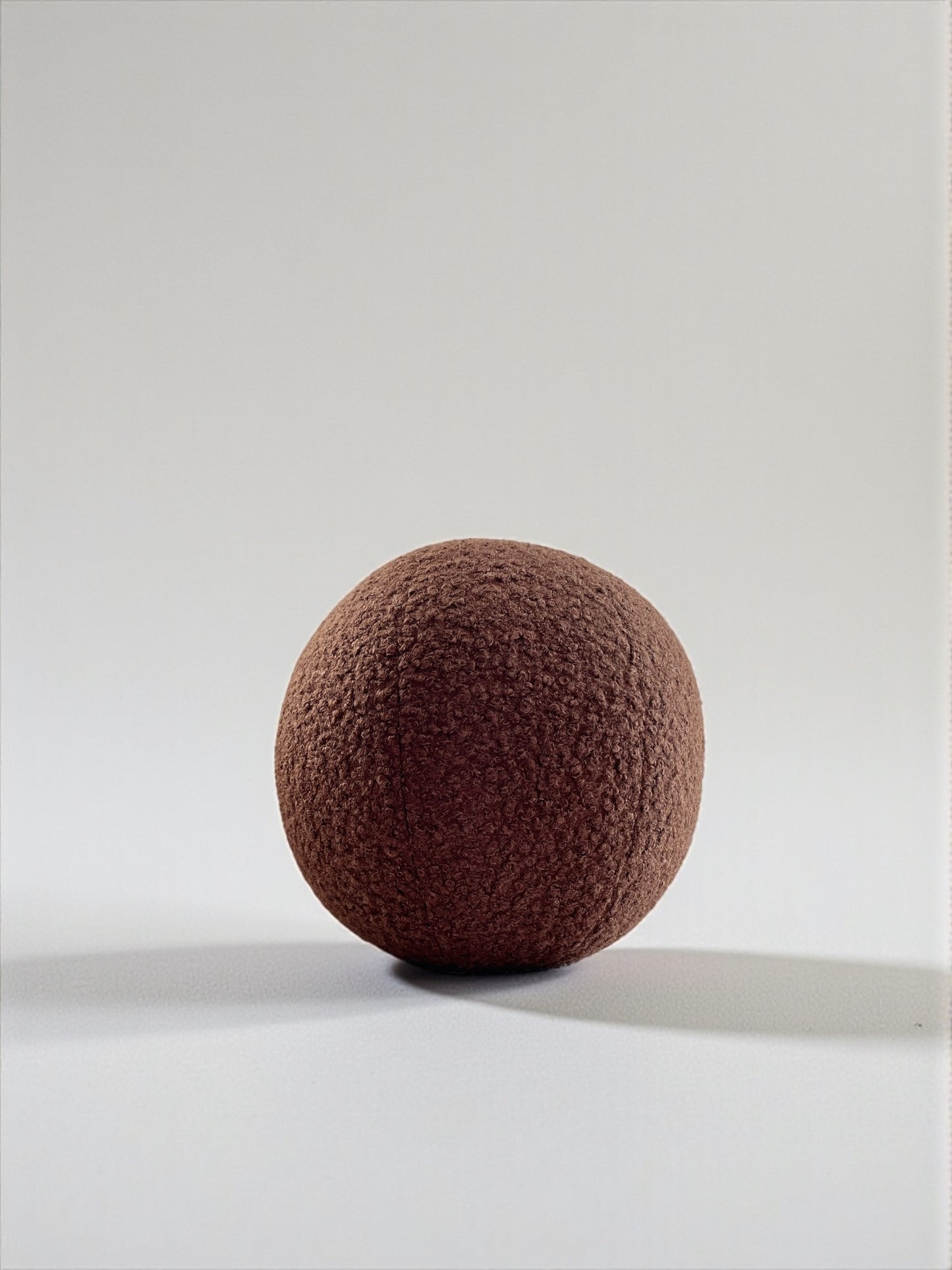 Chocolate Brown Boucle Ball Pillow: Modern Home Decor