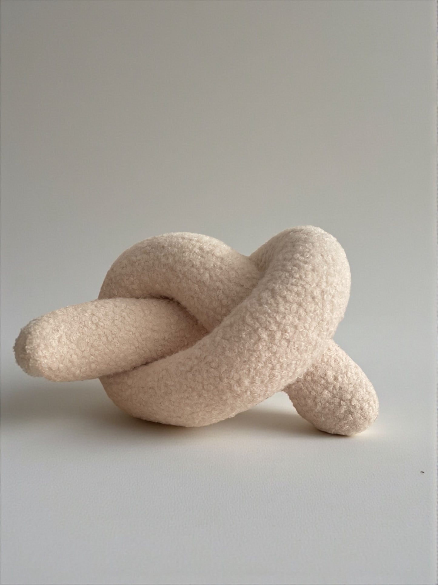 Boucle Knot Pillow: Chunky Teddy Decorative Cushion