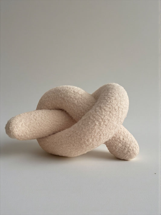 Boucle Knot Pillow: Chunky Teddy Decorative Cushion