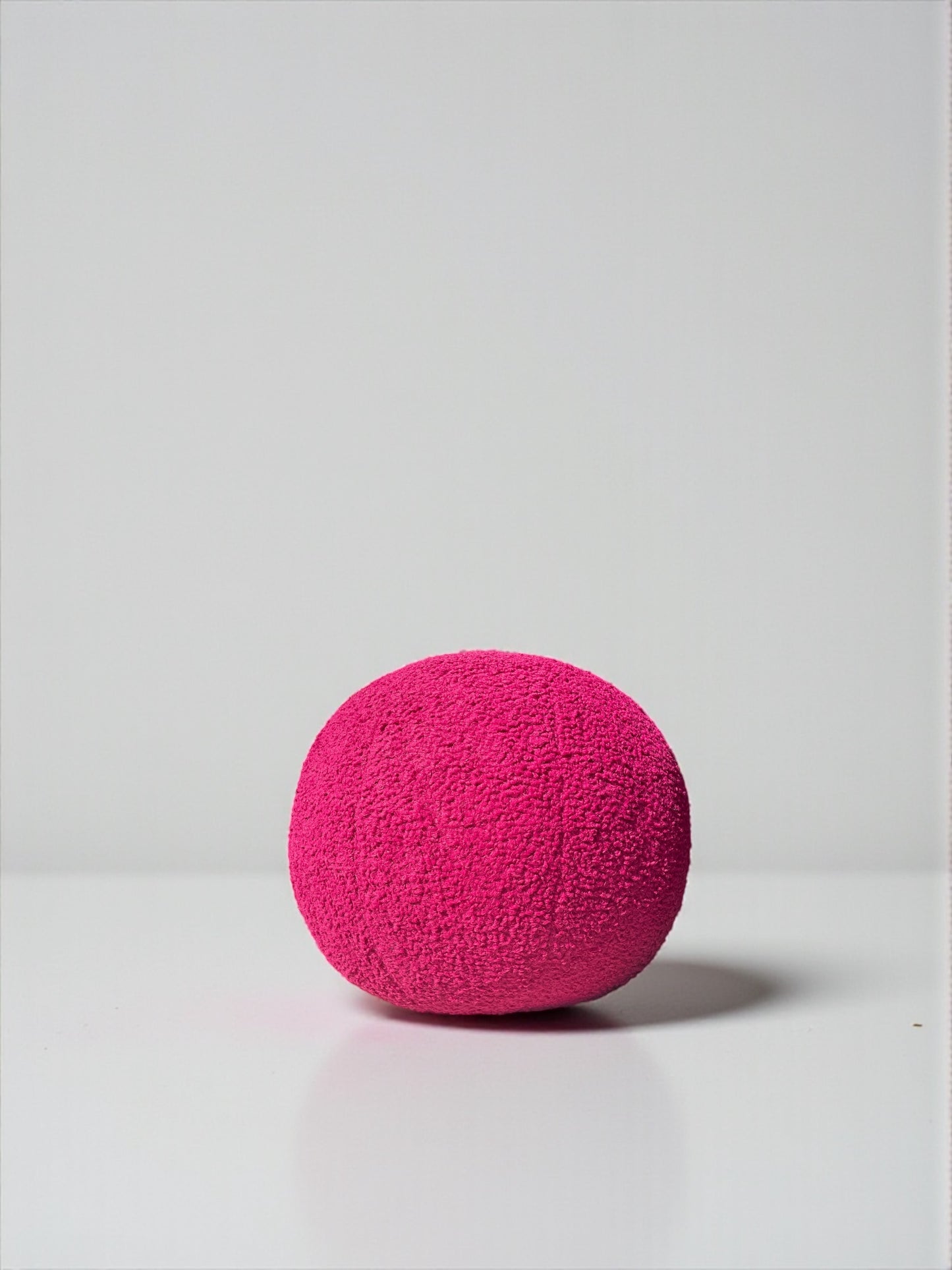 Magenta Boucle Ball Pillow: Modern Minimalist Home Decor