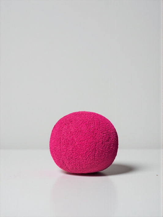 Magenta Boucle Ball Pillow: Modern Minimalist Home Decor