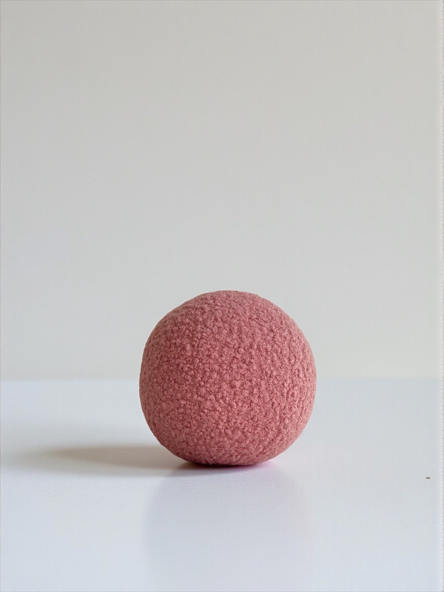 Boucle Ball Pillow: Ashy Pink Teddy Cushion, Modern Home Decor