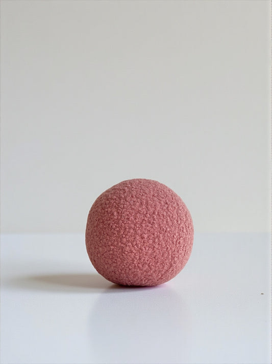 Boucle Ball Pillow: Ashy Pink Teddy Cushion, Modern Home Decor