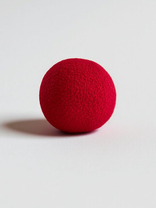 Red Boucle Sphere Cushion: Modern Minimalist Home Decor