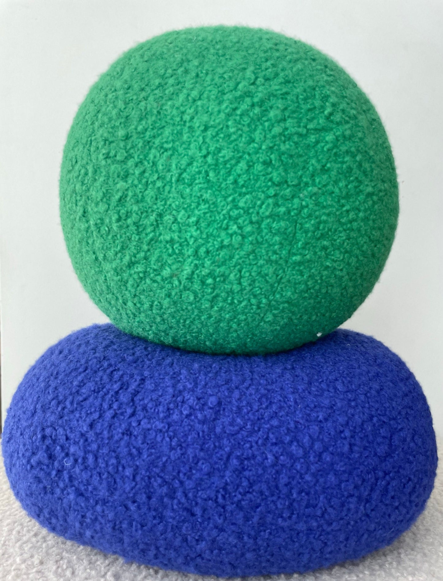 Blue Boucle Donut Pillow, Modern Home Decor, Handmade