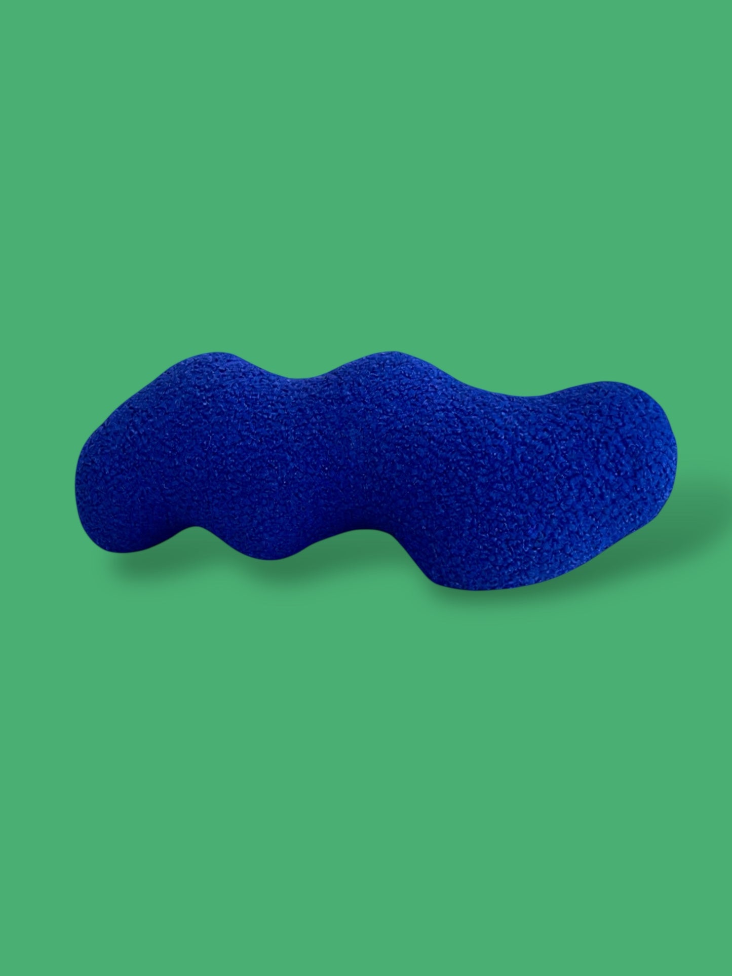 Blue Wavy Boucle Pillow: Modern Accent Cushion