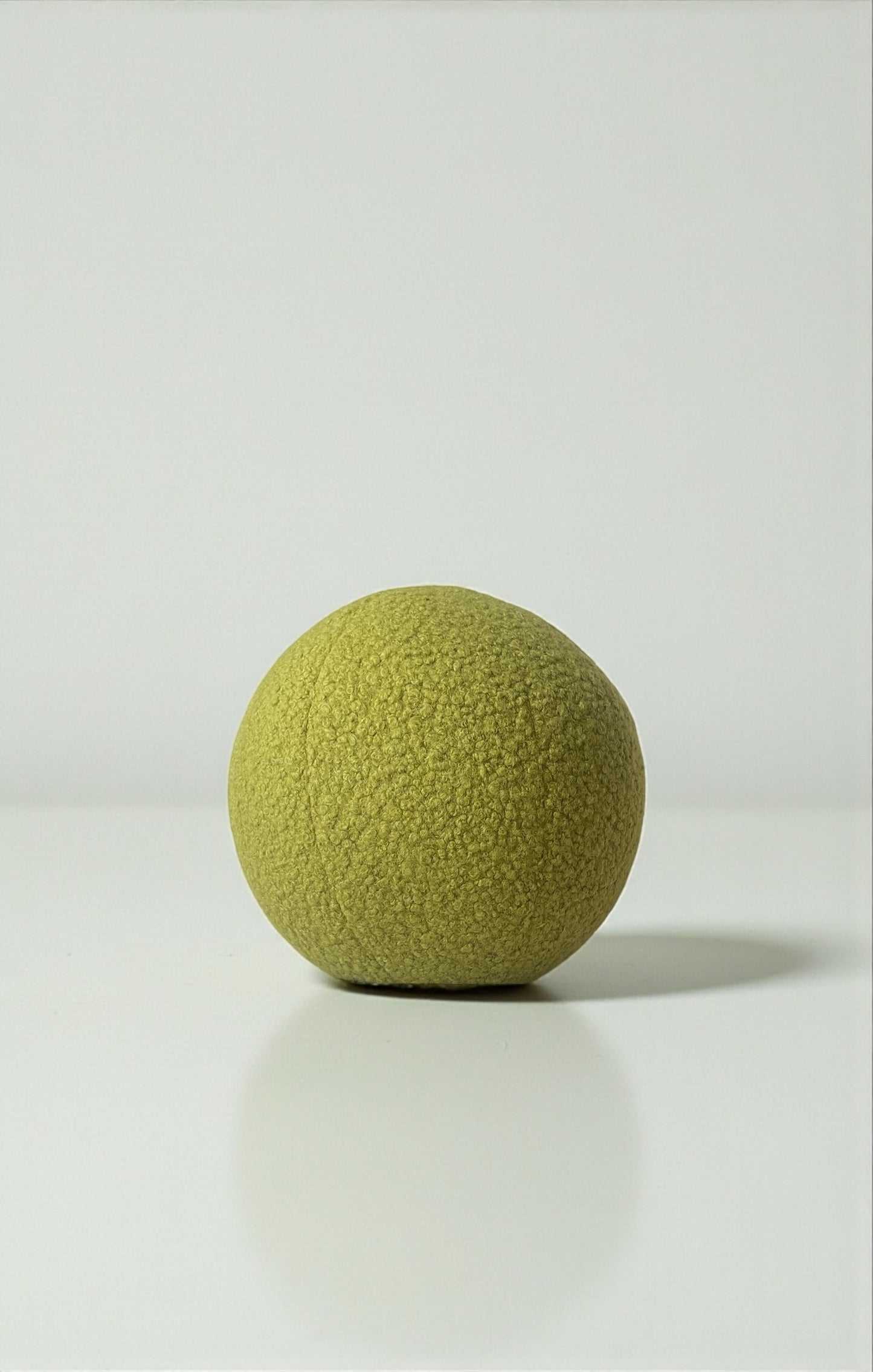 Yellowish Green Boucle Ball Pillow: Modern Scandinavian Home Decor