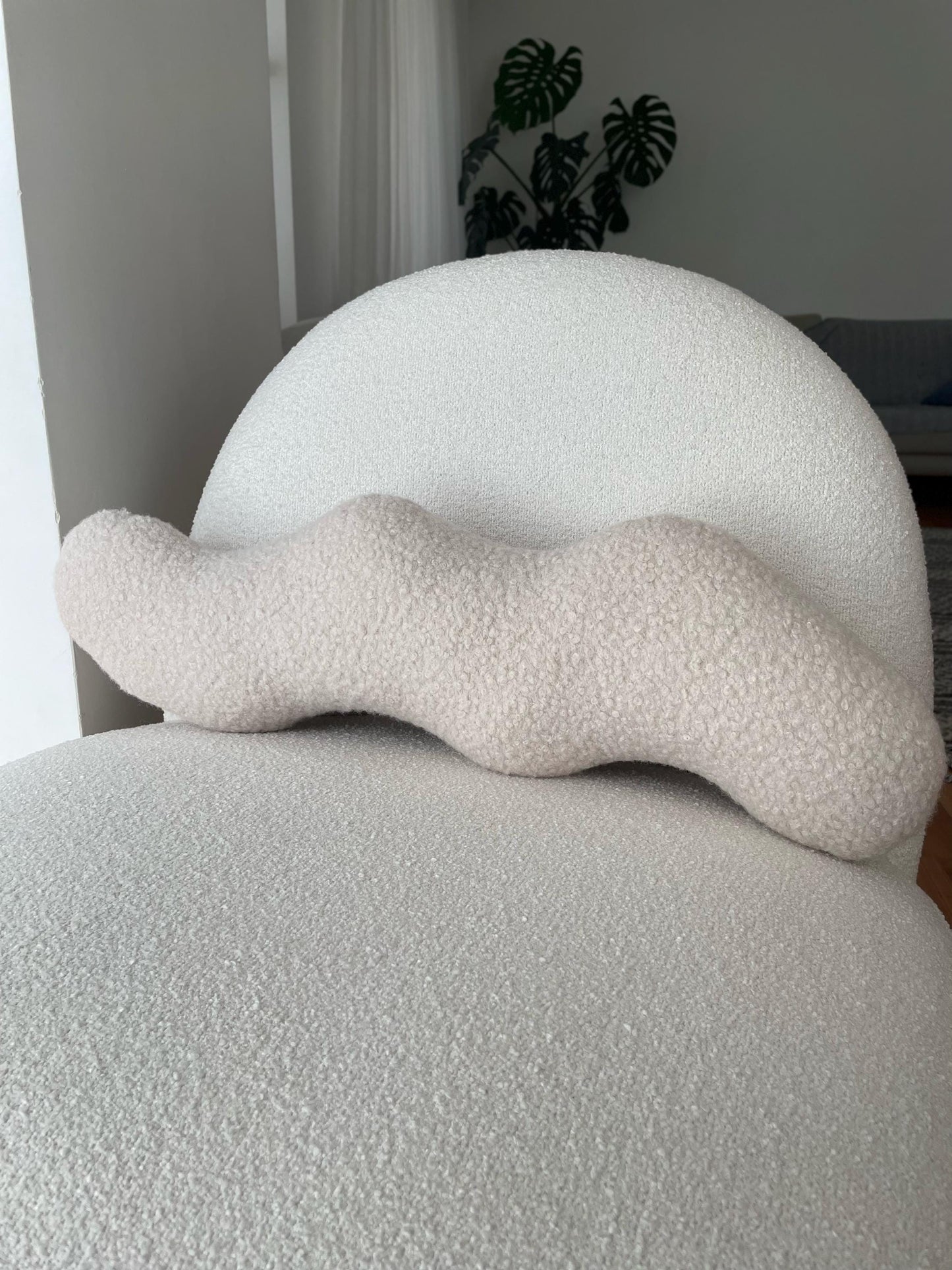 Wavy Boucle Pillow: Modern Accent Cushion