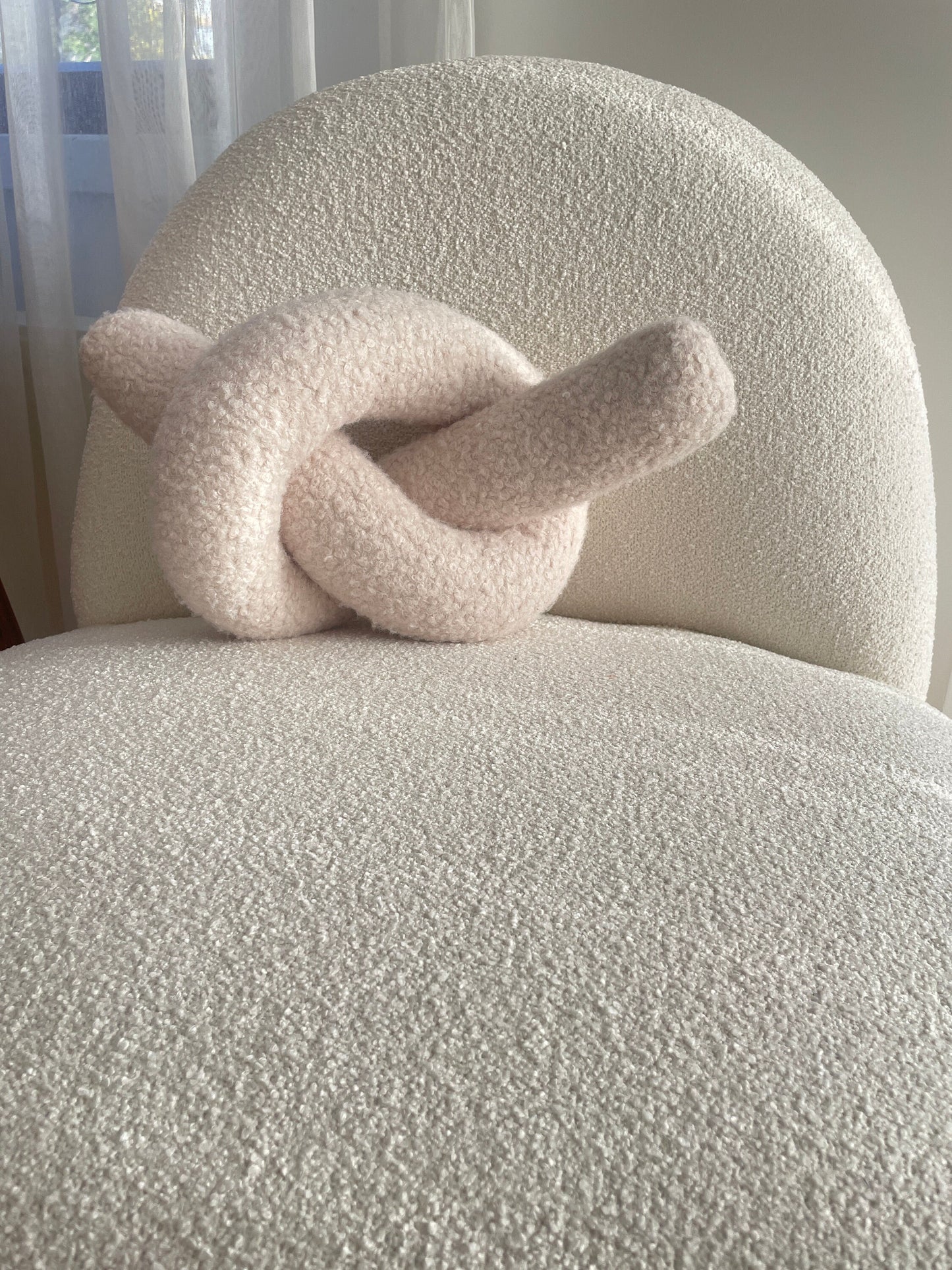 Boucle Knot Pillow: Chunky Teddy Decorative Cushion