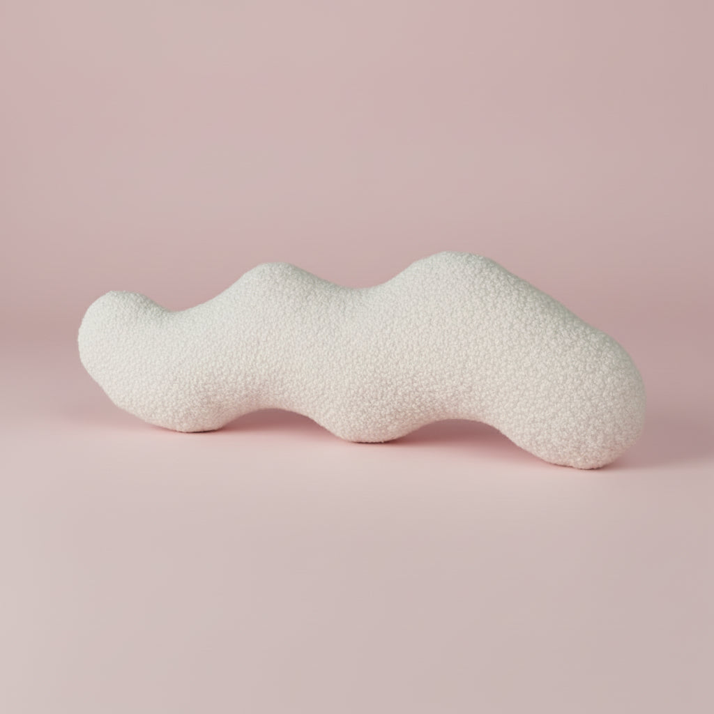 Amorphous Boucle pillow | Asymmetrical Design | Neutral Earthy Tones