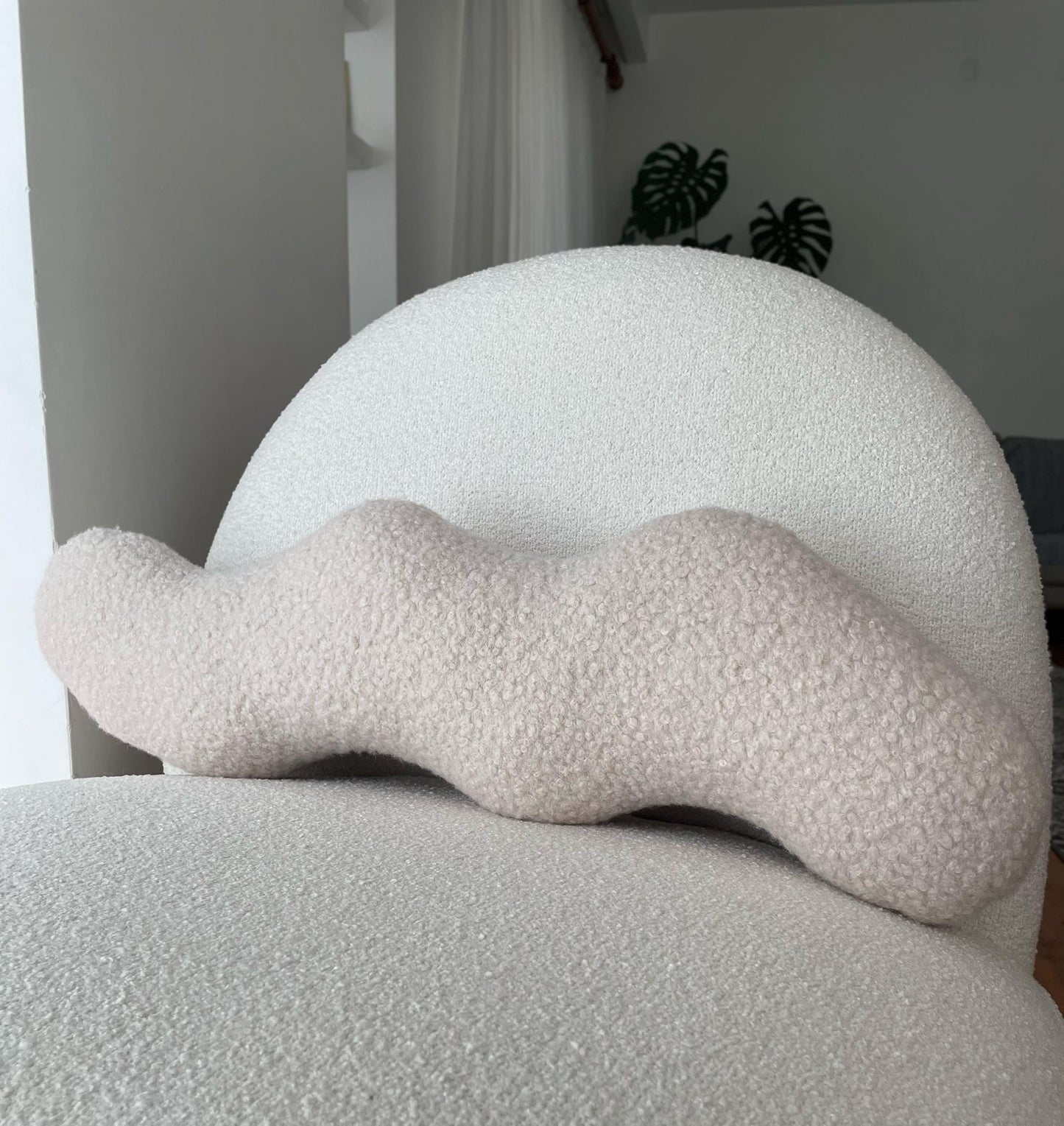 Wavy Boucle Pillow: Modern Accent Cushion