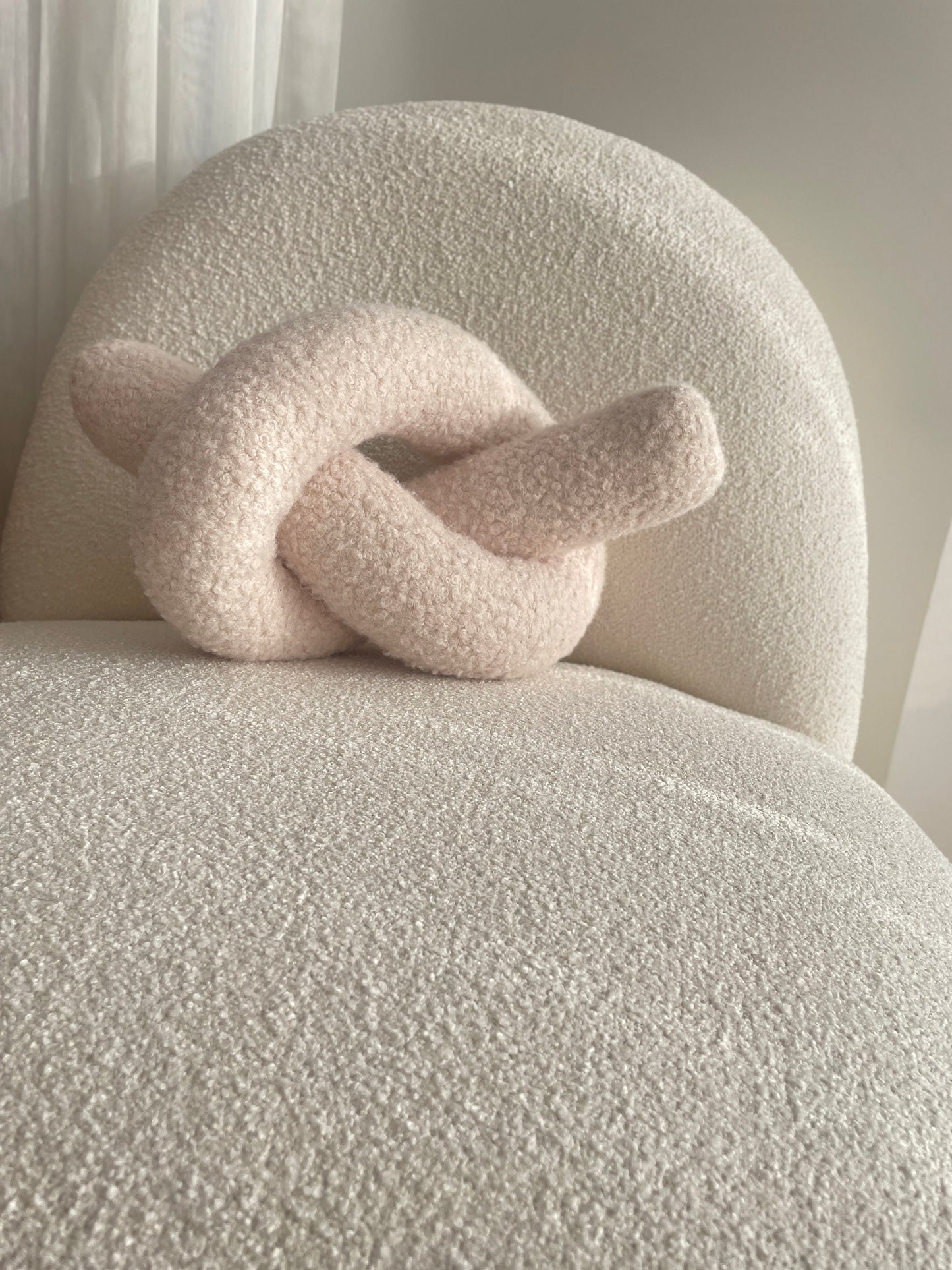 Boucle Knot Pillow: Chunky Teddy Decorative Cushion