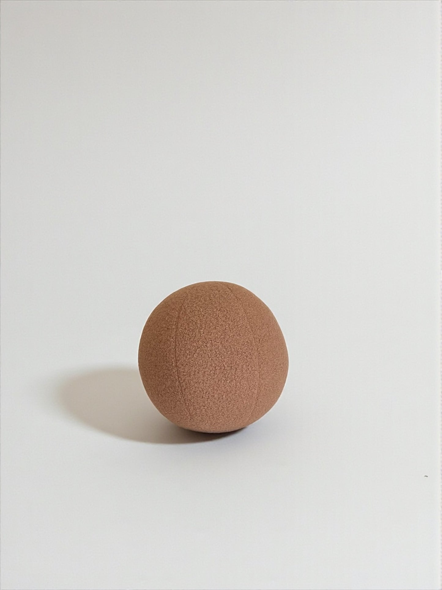 Mocha Mousse Boucle Ball Pillow: Teddy Sphere Cushion