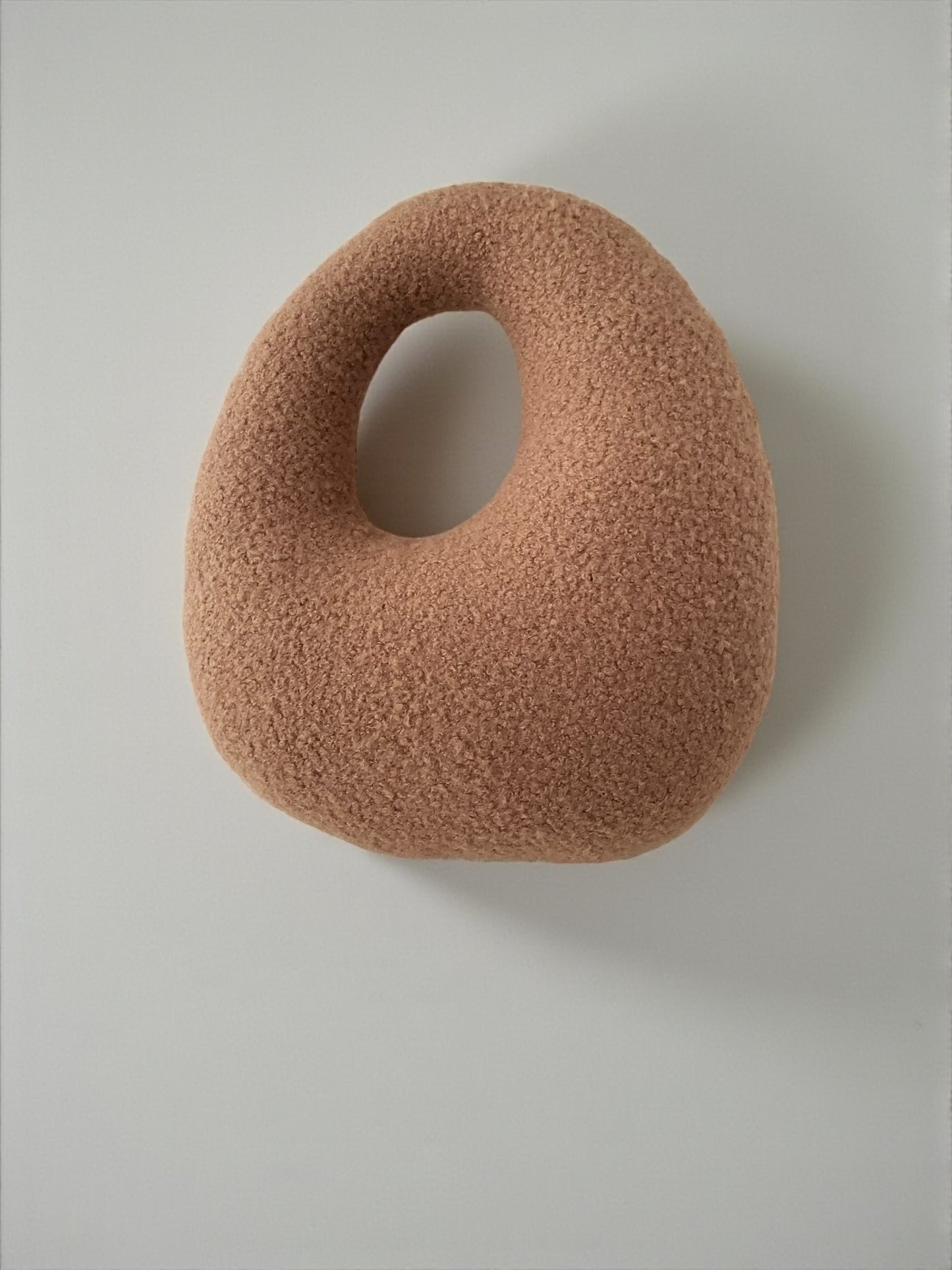Amorphous Mocha Mousse Boucle Cushion | Asymmetrical Design | Neutral Earthy Tones