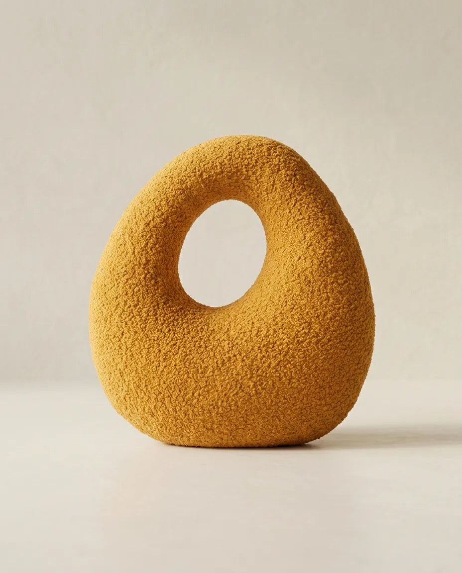 Mustard Amorphous Boucle Pillow