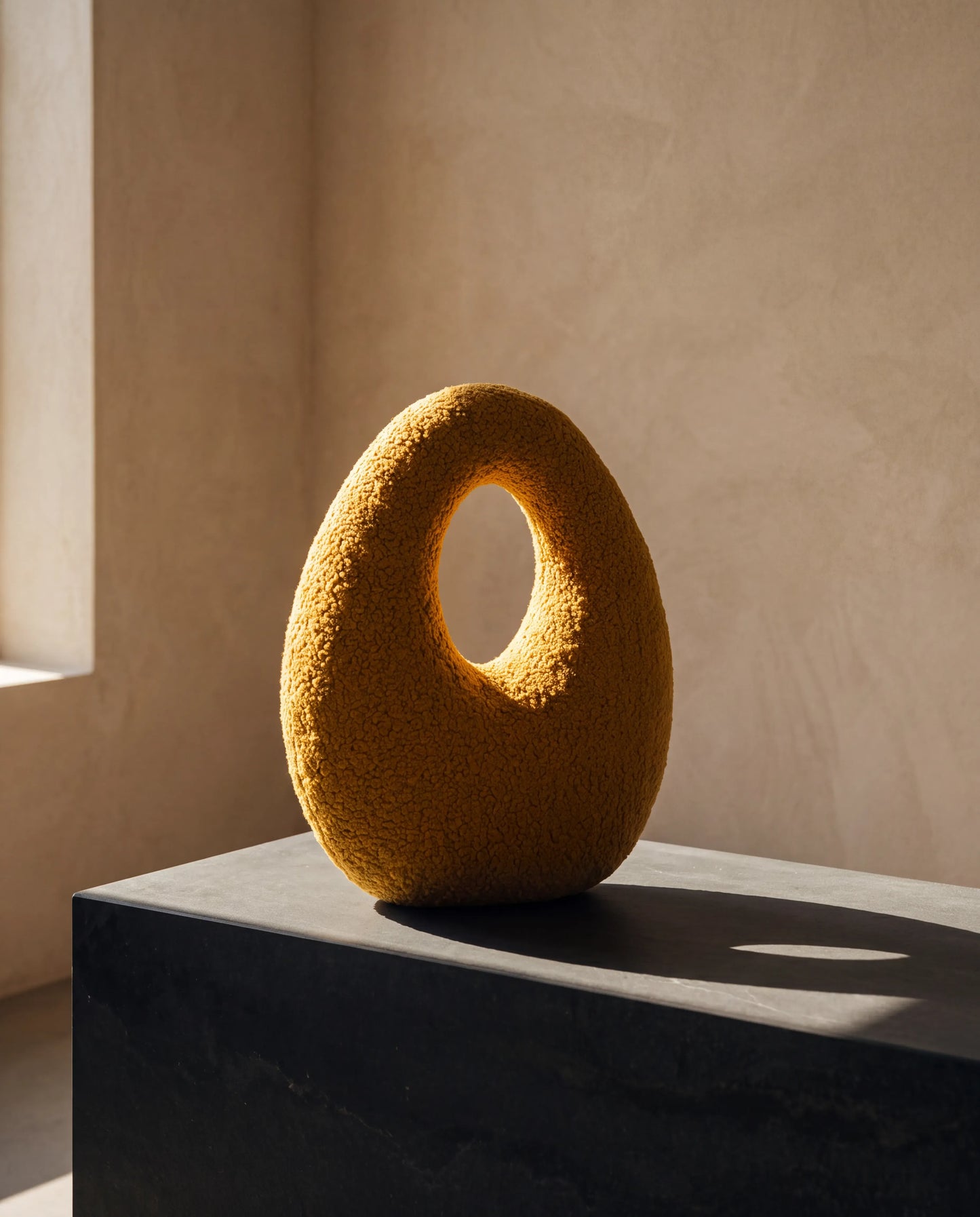 Mustard Amorphous Boucle Pillow