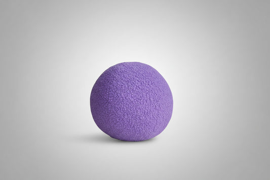 Lavender Bouclé Ball Pillow: Modern Round Home Decor Cushion