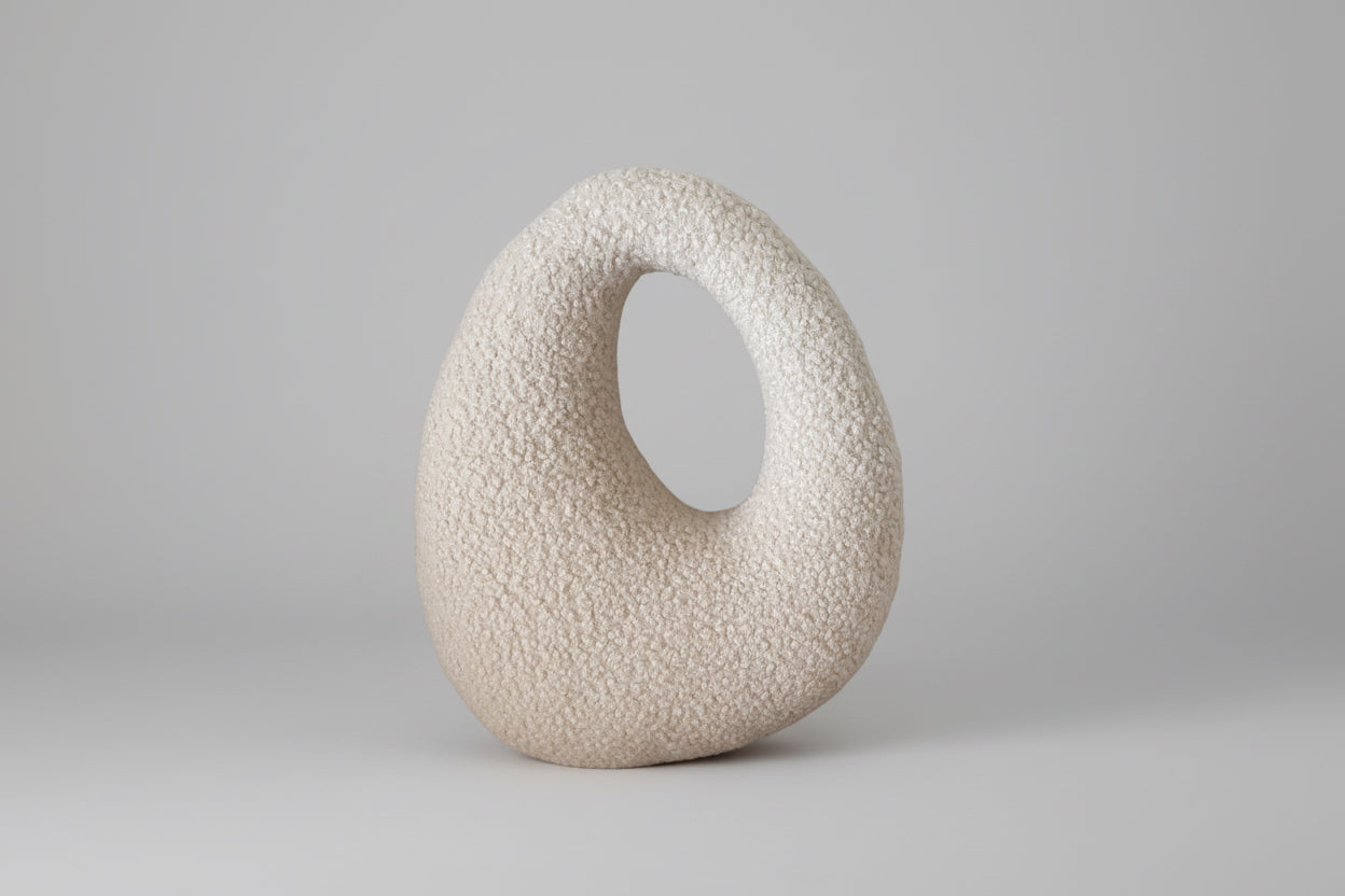 Amorphous Boucle pillow | Asymmetrical Design | Neutral Earthy Tones