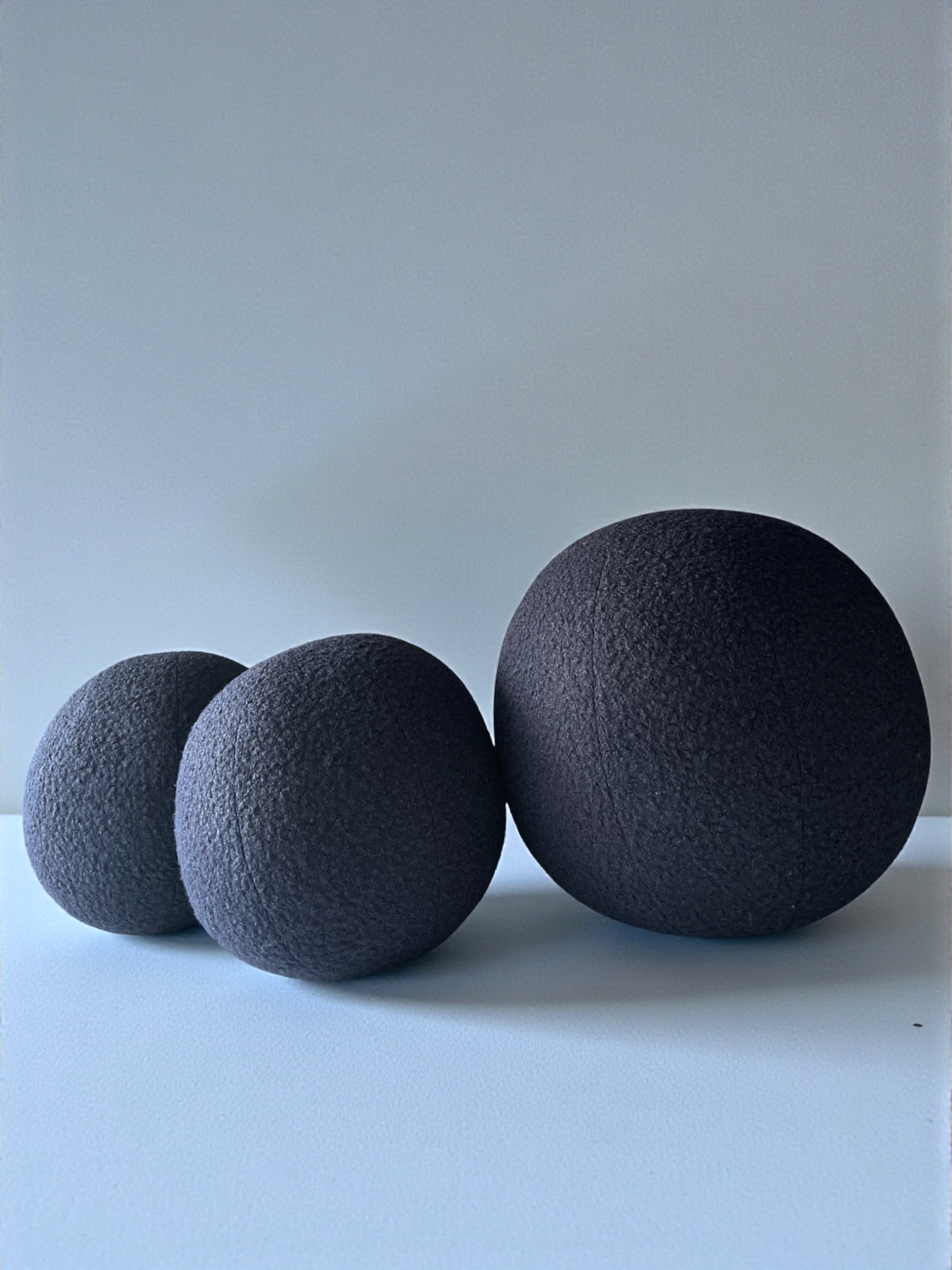 Navy Blue Boucle Ball Pillow, Modern Home Decor