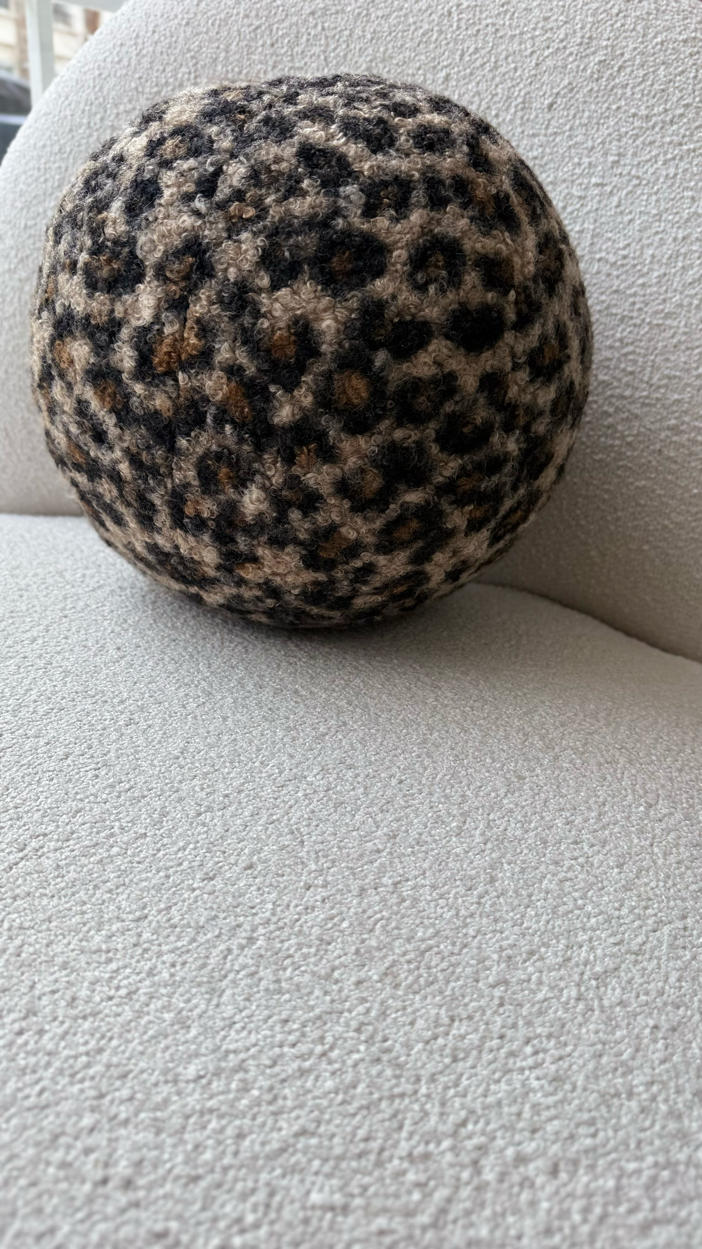 Leopard Print Bouclé Knot Pillow | Sculptural Modern Accent Cushion