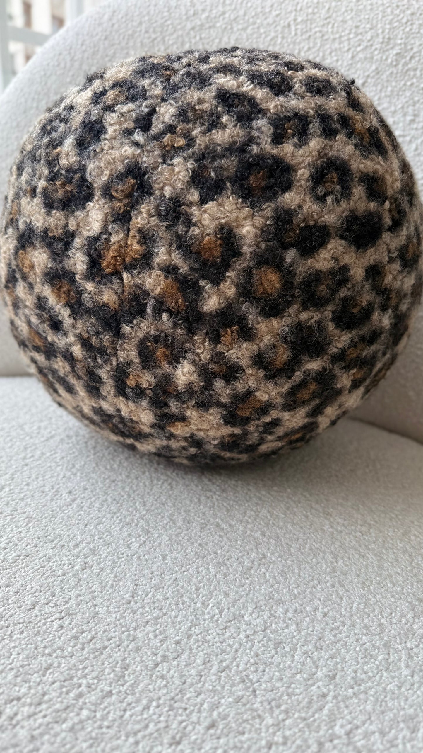 Leopard Print Bouclé Knot Pillow | Sculptural Modern Accent Cushion