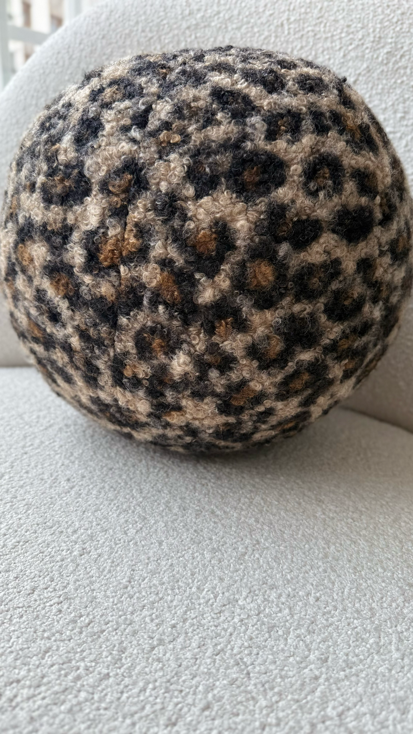 Leopard Print Bouclé Knot Pillow | Sculptural Modern Accent Cushion