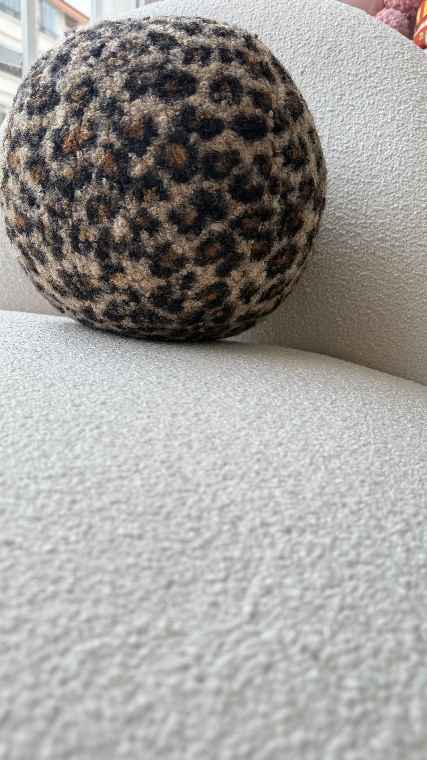 Leopard Print Bouclé Knot Pillow | Sculptural Modern Accent Cushion