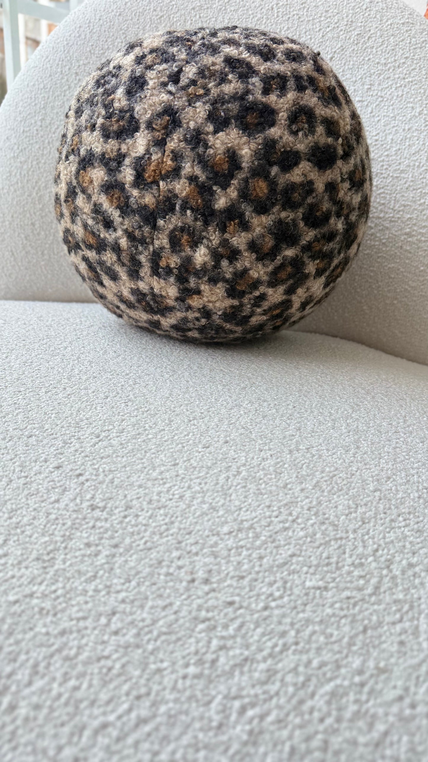 Leopard Print Bouclé Knot Pillow | Sculptural Modern Accent Cushion