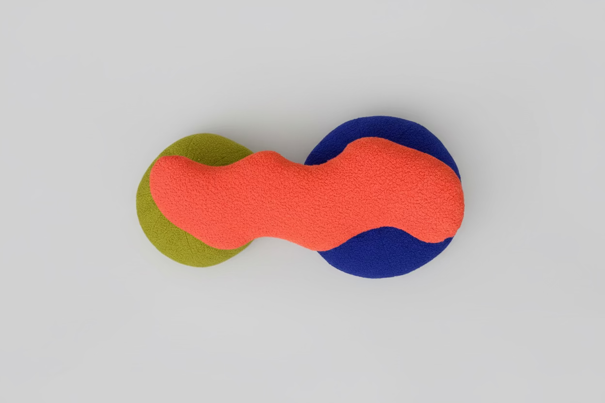 Orange Wavy Boucle Pillow: Modern Accent Cushion