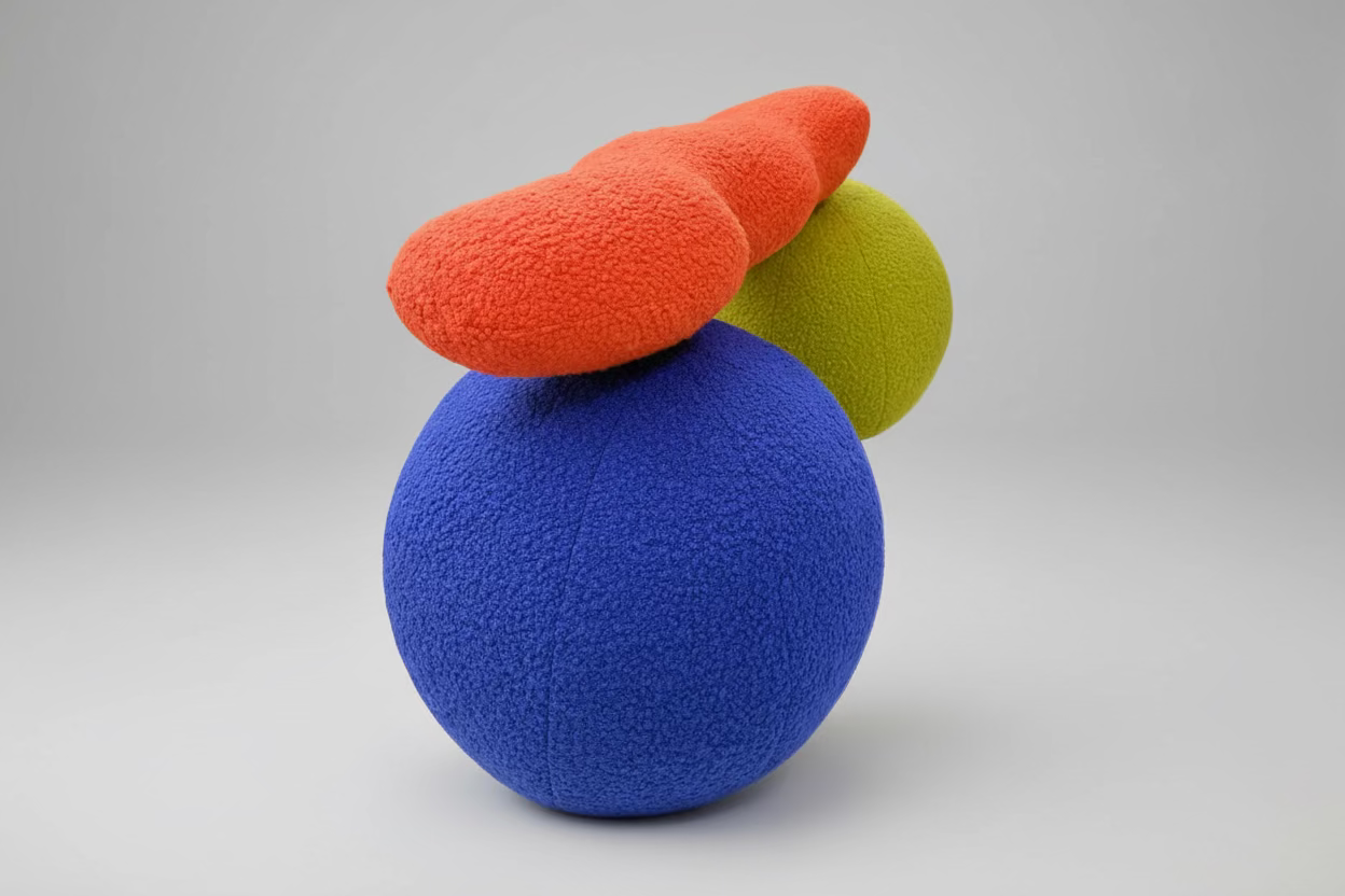Orange Wavy Boucle Pillow: Modern Accent Cushion