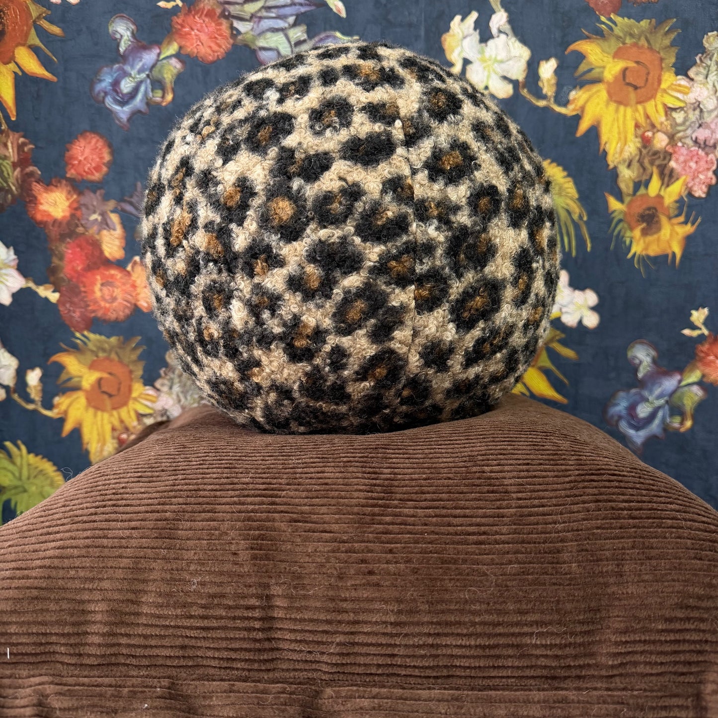 Leopard Print Bouclé Knot Pillow | Sculptural Modern Accent Cushion