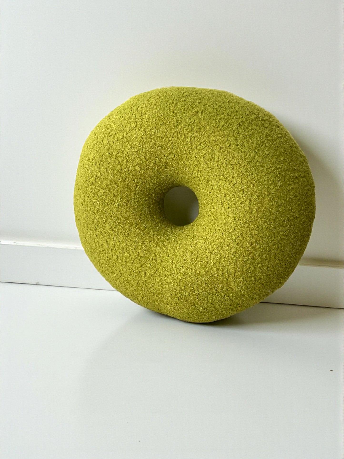 Boucle Donut Pillow, Round Teddy Ball Cushion, Modern Home Decor
