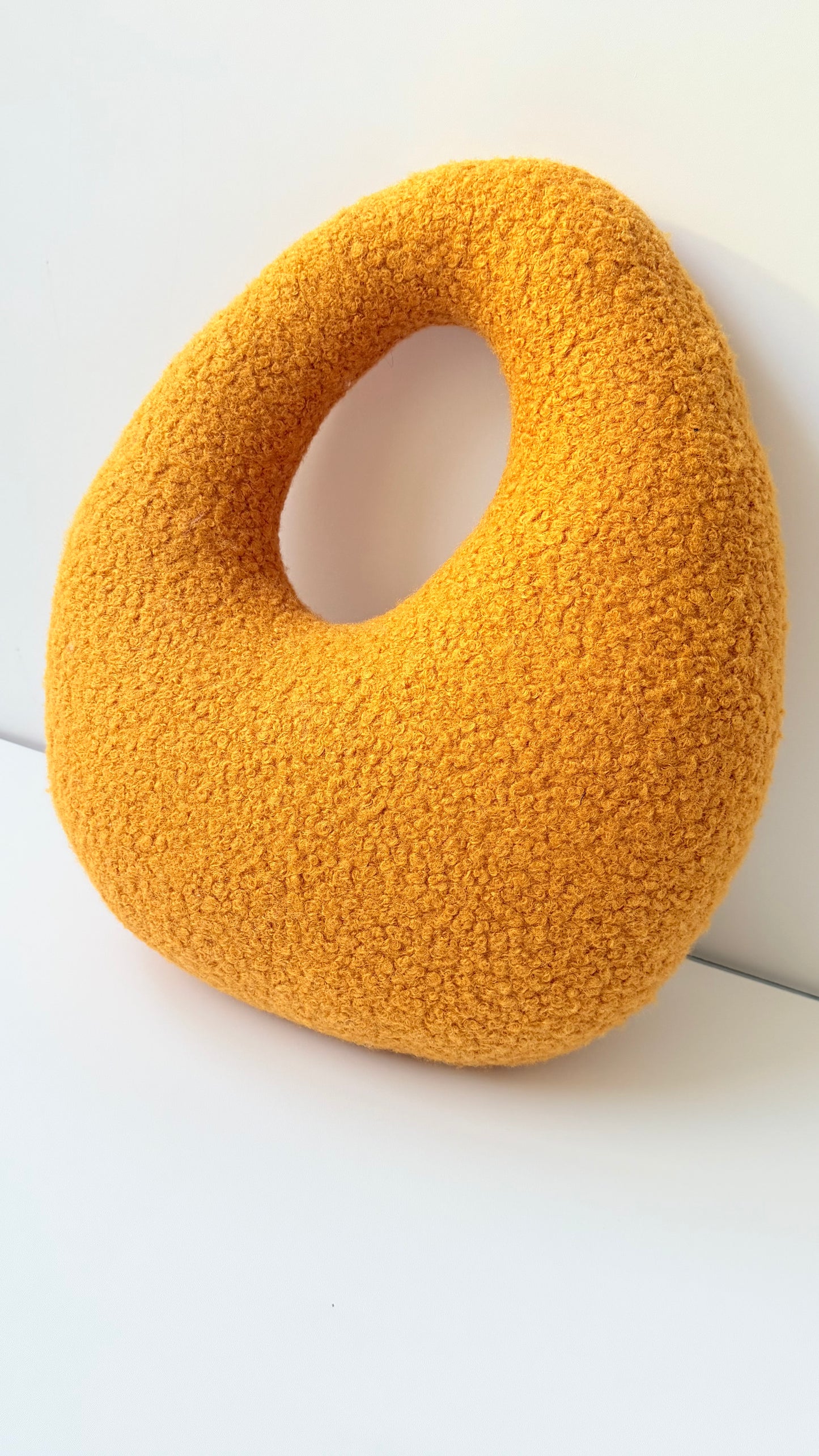 Mustard Amorphous Boucle Pillow
