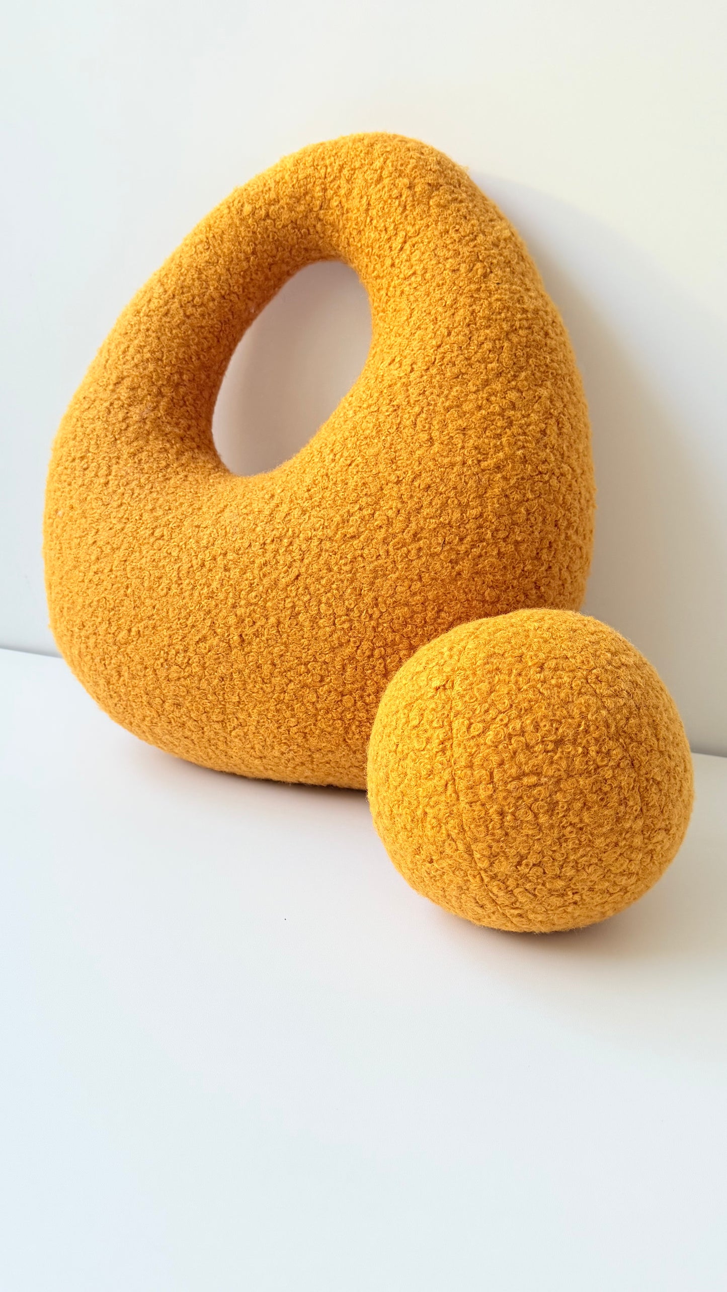 Mustard Amorphous Boucle Pillow