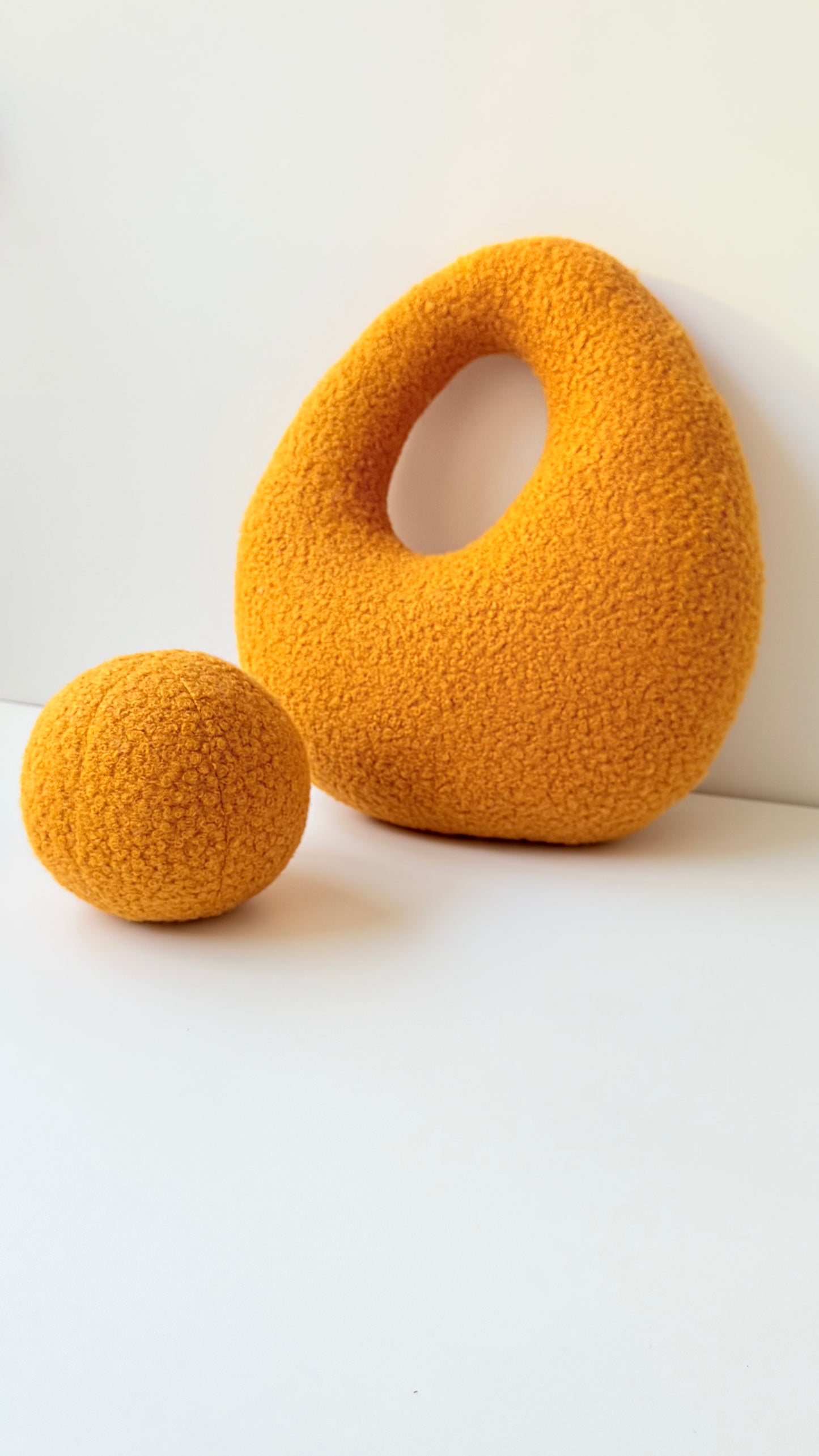 Mustard Amorphous Boucle Pillow