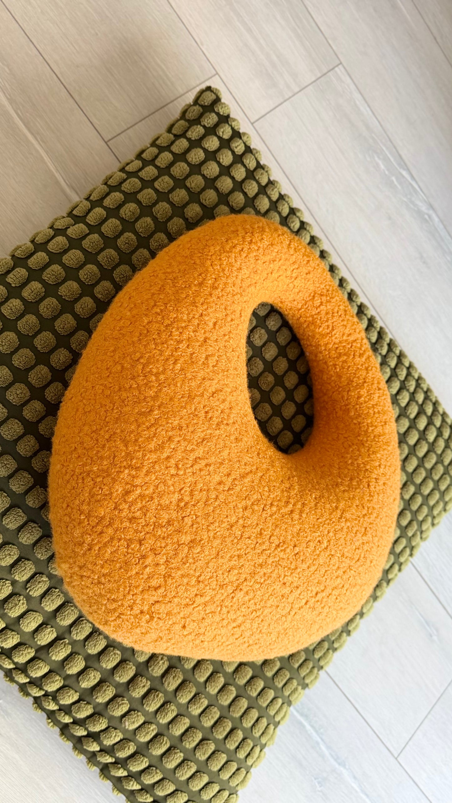 Mustard Amorphous Boucle Pillow