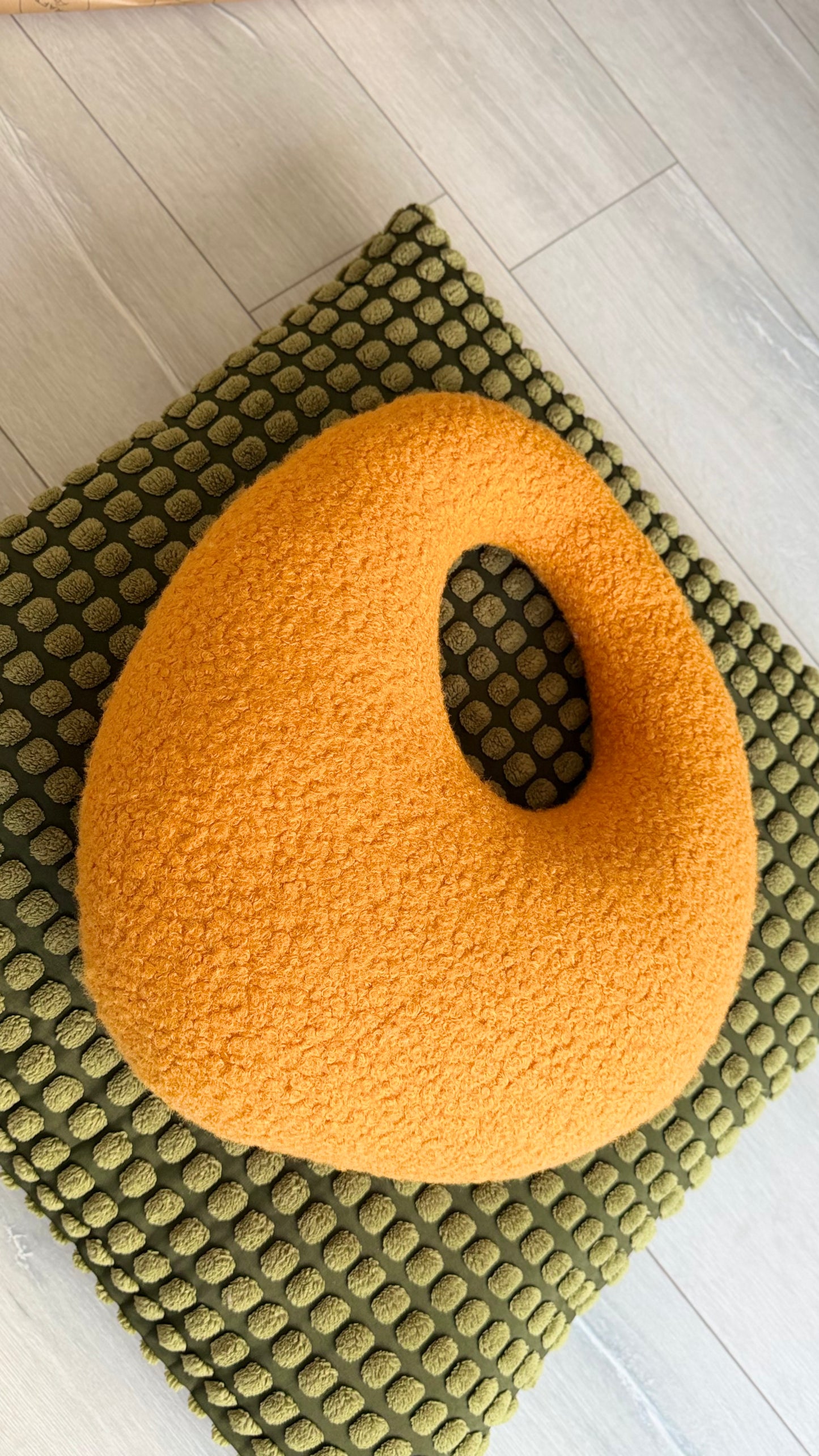 Mustard Amorphous Boucle Pillow