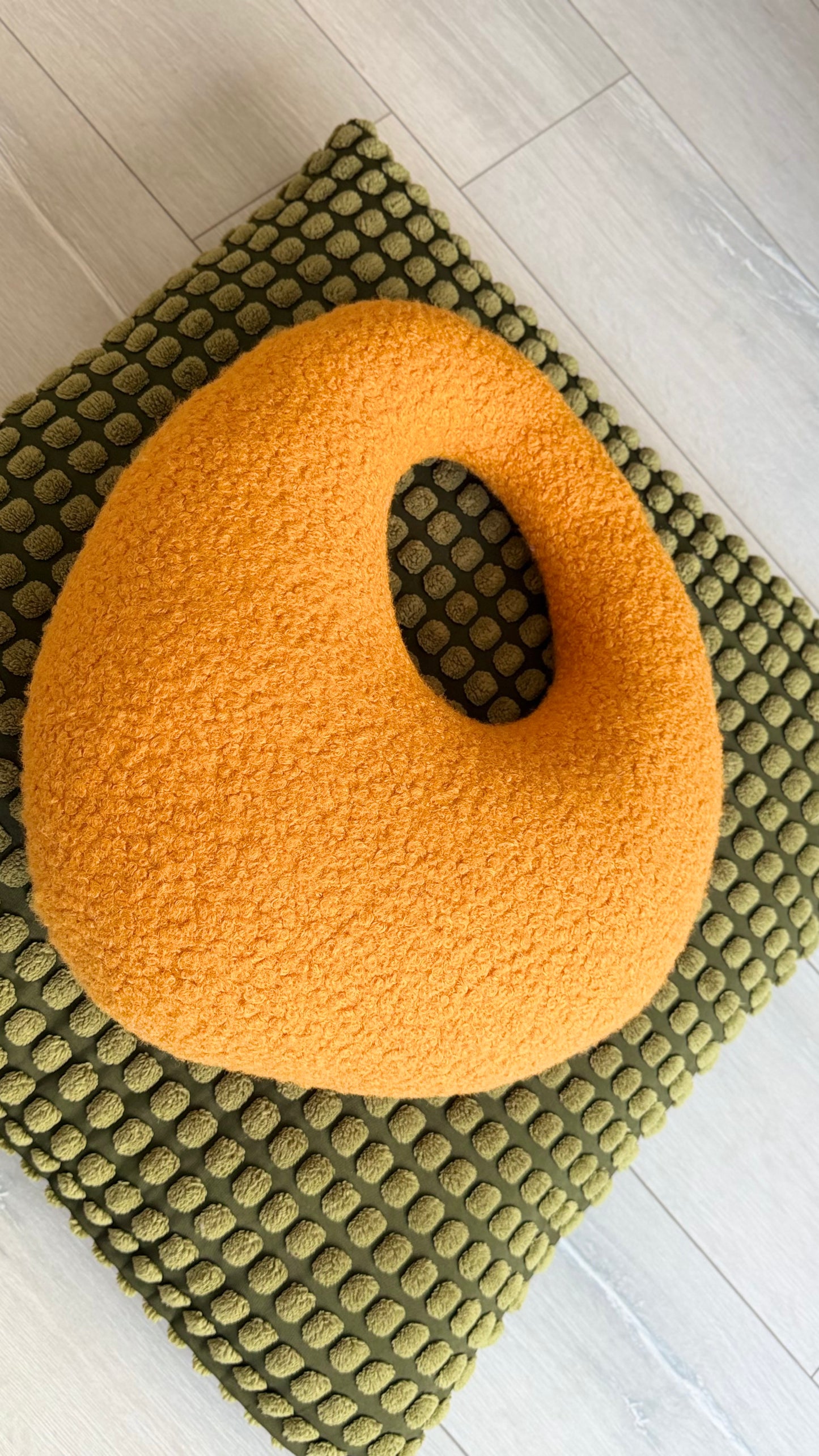 Mustard Amorphous Boucle Pillow