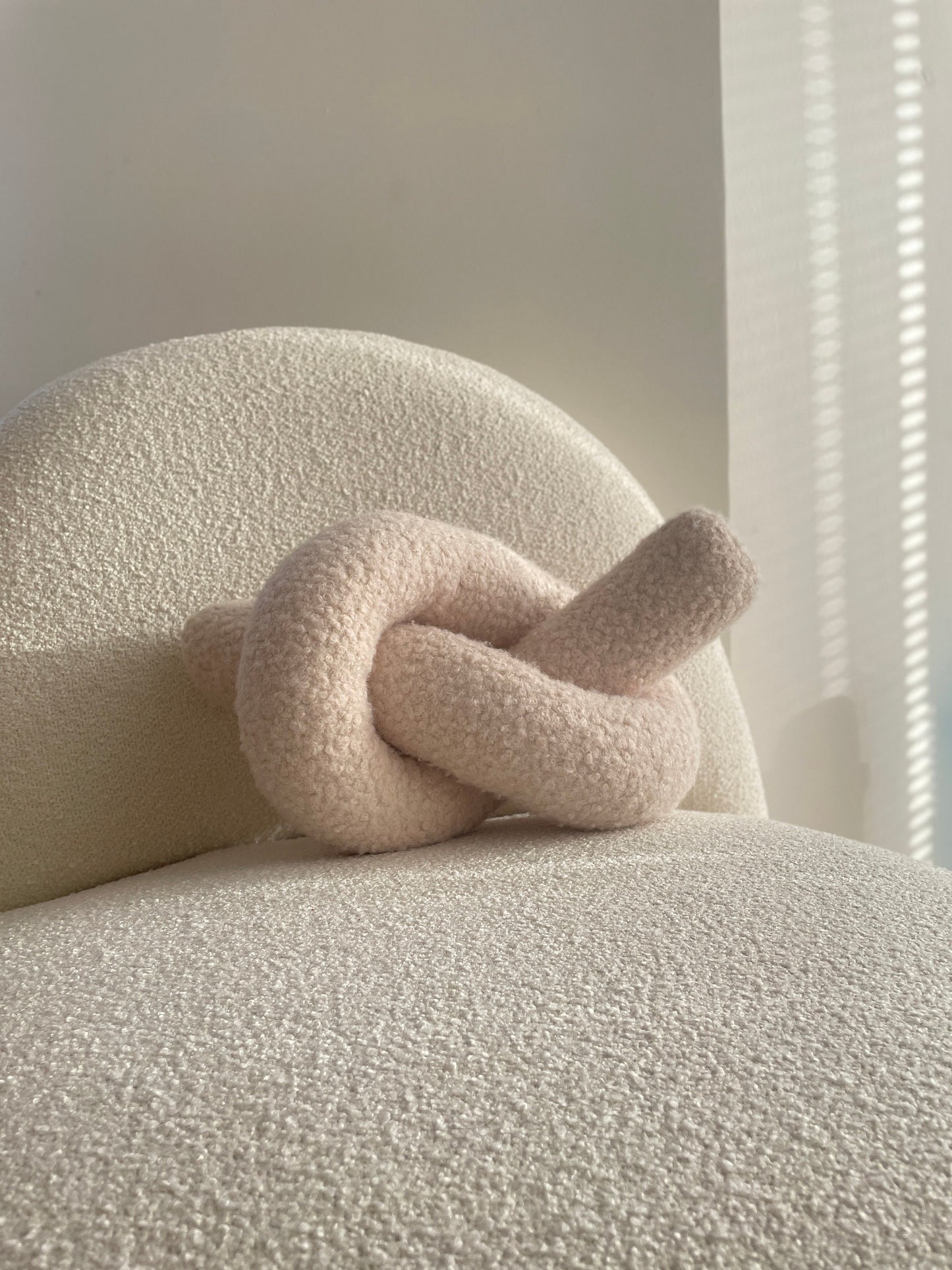 Boucle Knot Pillow: Chunky Teddy Decorative Cushion