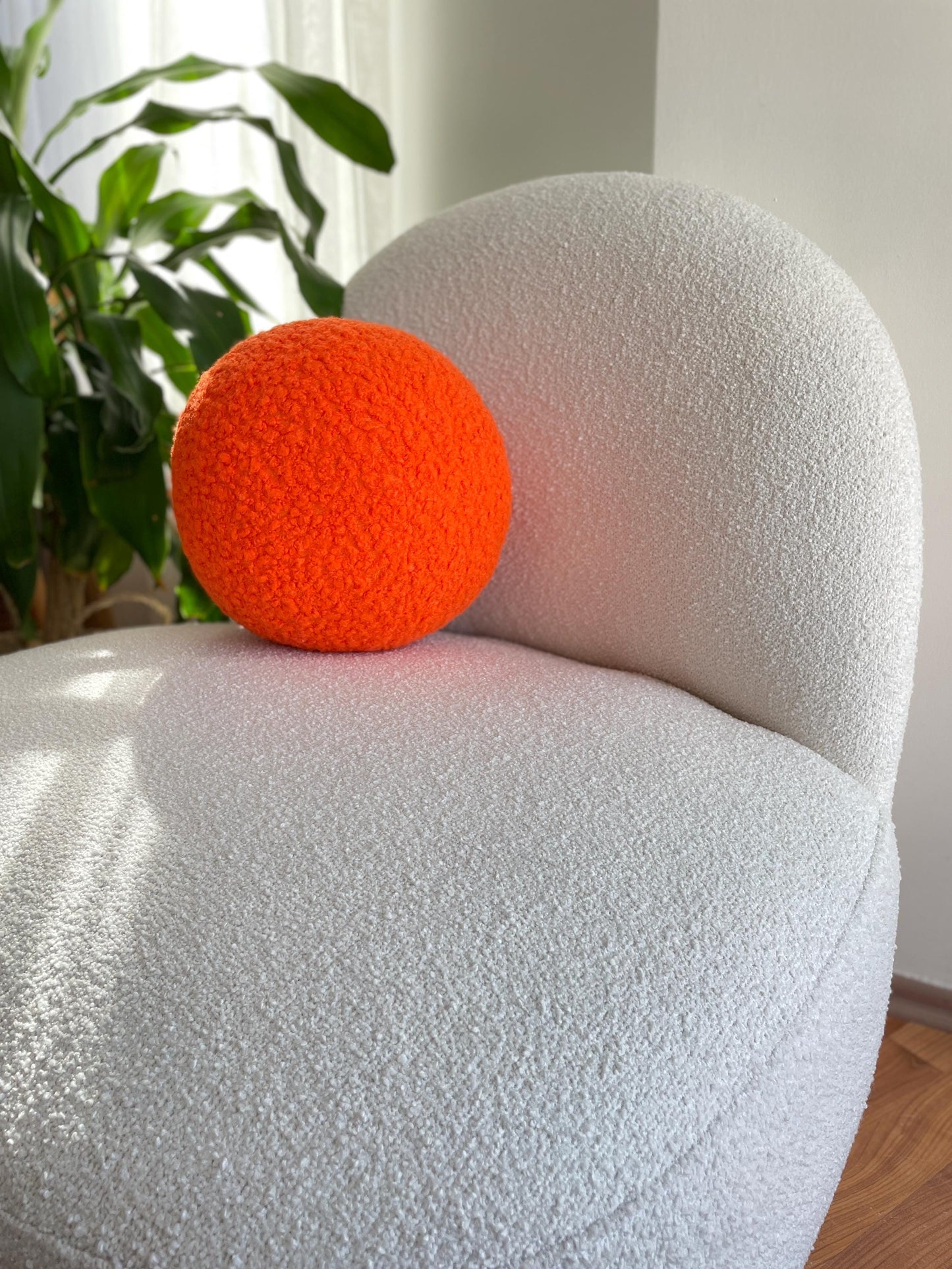 Halloween Orange Ball Pillow – Cozy Pumpkin