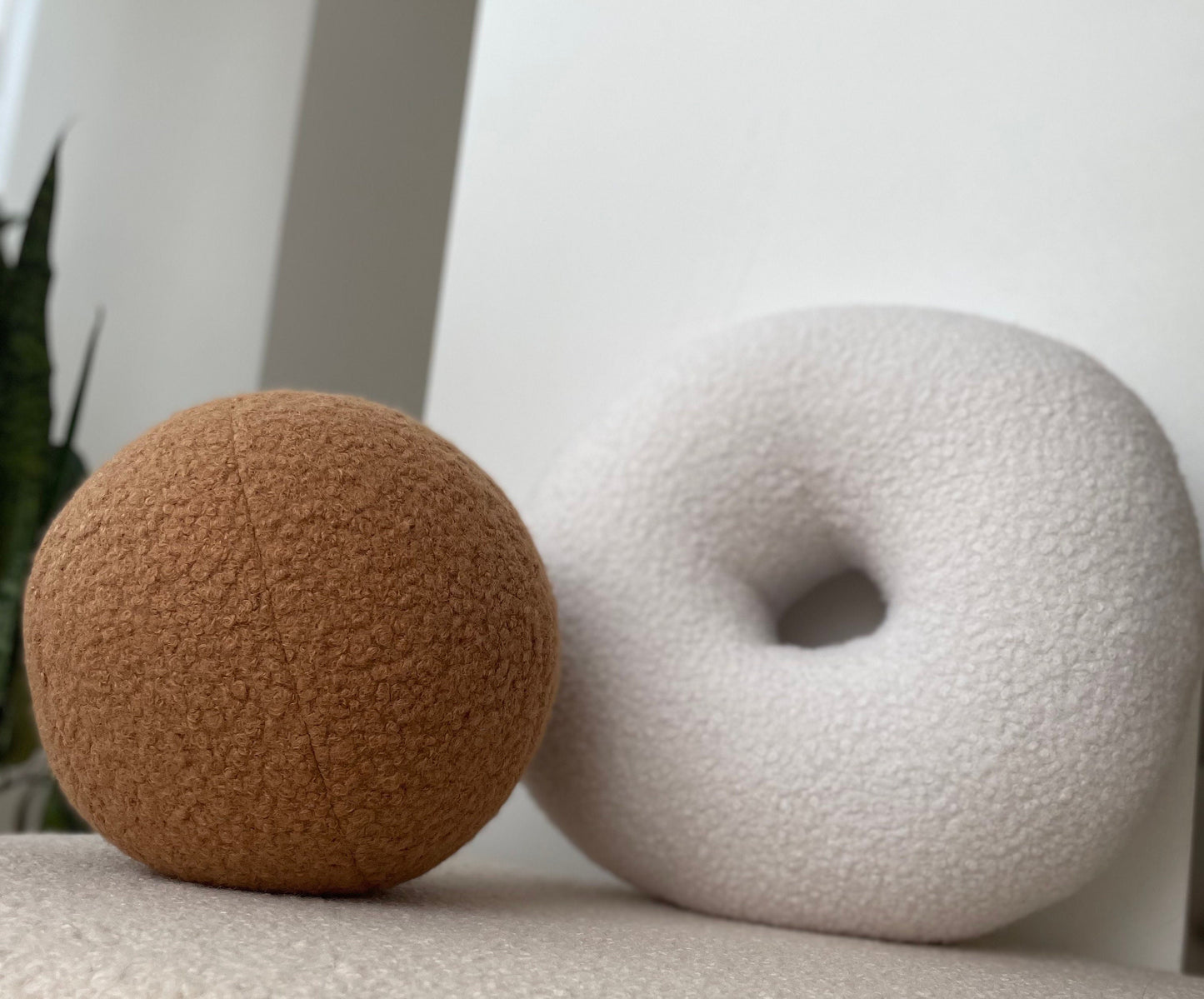 Boucle Donut Decorative Pillow, Teddy Ball Cushion,Bestseller Home Decor