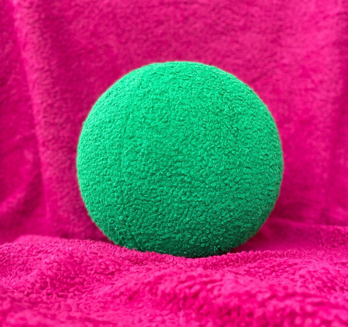 Emerald Green Boucle Ball Pillow, Modern Home Decor