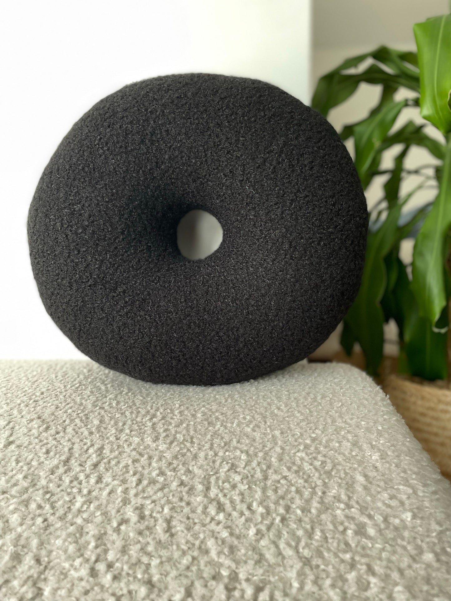 Boucle Donut Pillow, Round Teddy Ball Cushion, Modern Home Decor